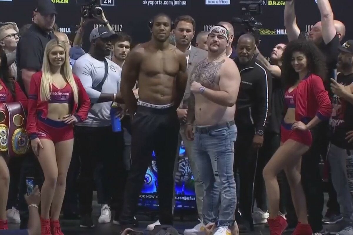 Joshua, Ruiz Exchange Banter, Serve Taunts At Weigh-in For Epic Rematch