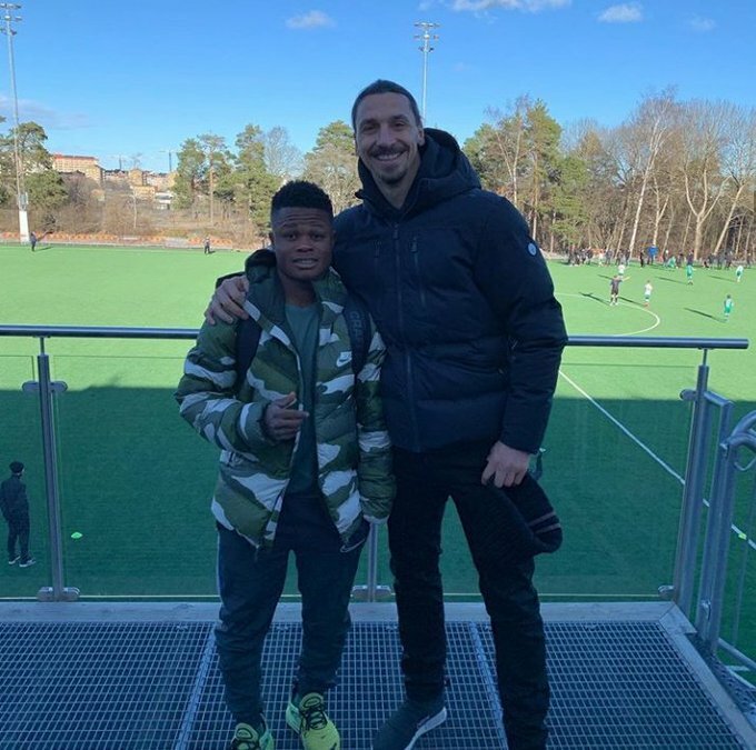 Akinkunmi Amoo Receives Special Reception By Zlatan Ibrahimovic