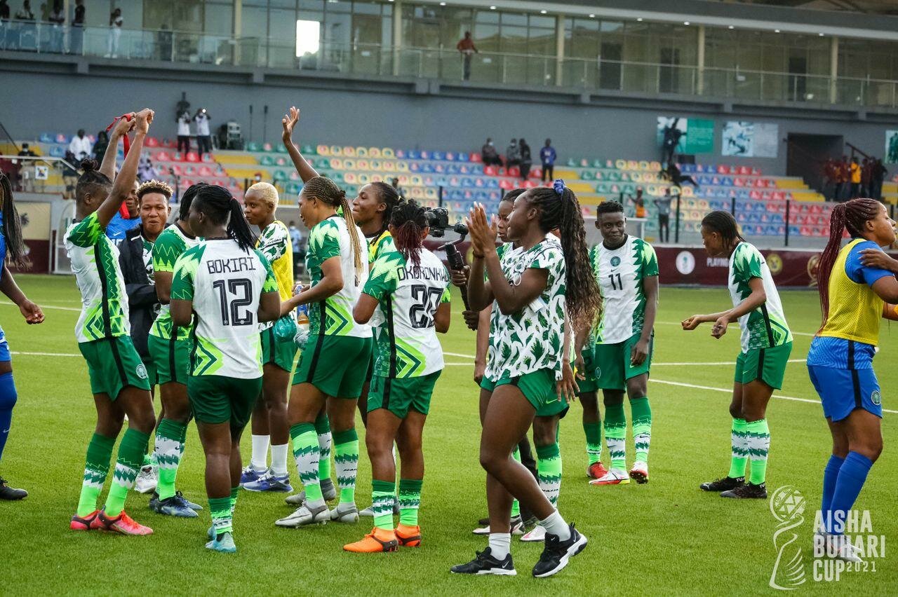 Super Falcons Celebrate Nerving Victory Over Mali In Aisha Buhari Cup